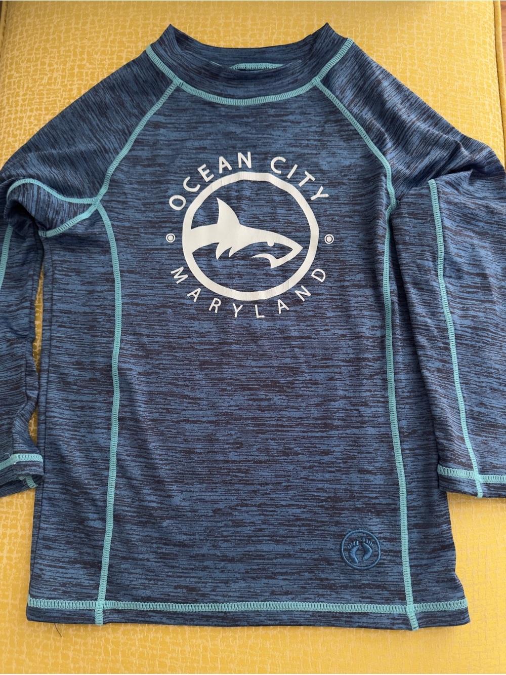 Hang Ten Boys  Swim UV50/Rash Guard - Navy with Teal Stitching
